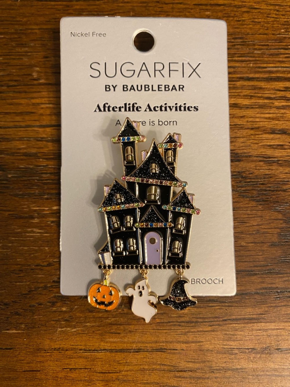 Sugarfix by BaubleBar Haunted House Halloween Brooch Pin Ghost Pumpkin NWT